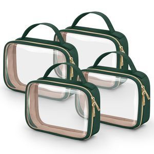 Tsa Approved Toiletry Bag, 4 Pack Clear Makeup Bags With Handles, Quart Size🐭